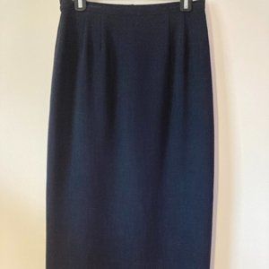 ASL Kasper A-Line Navy Blue Skirt Womens Size 6